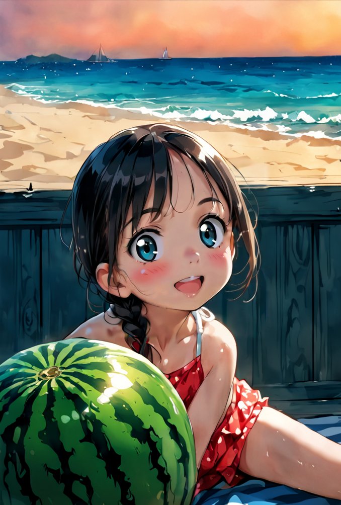 rednoah3's tweet image. スイカを見るたびに、あの日の娘を思い出す

「パパ、スイカ割りやろうよ」

＃スイカの日