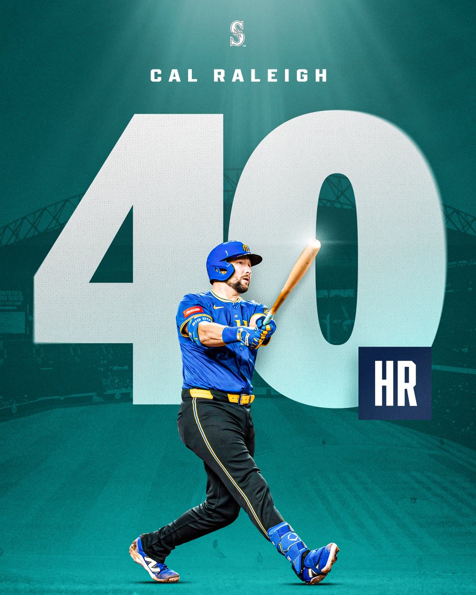 The legend of Cal Raleigh continues to grow 😤

Big Dumper is the first player to reach 40 home runs in 2025!