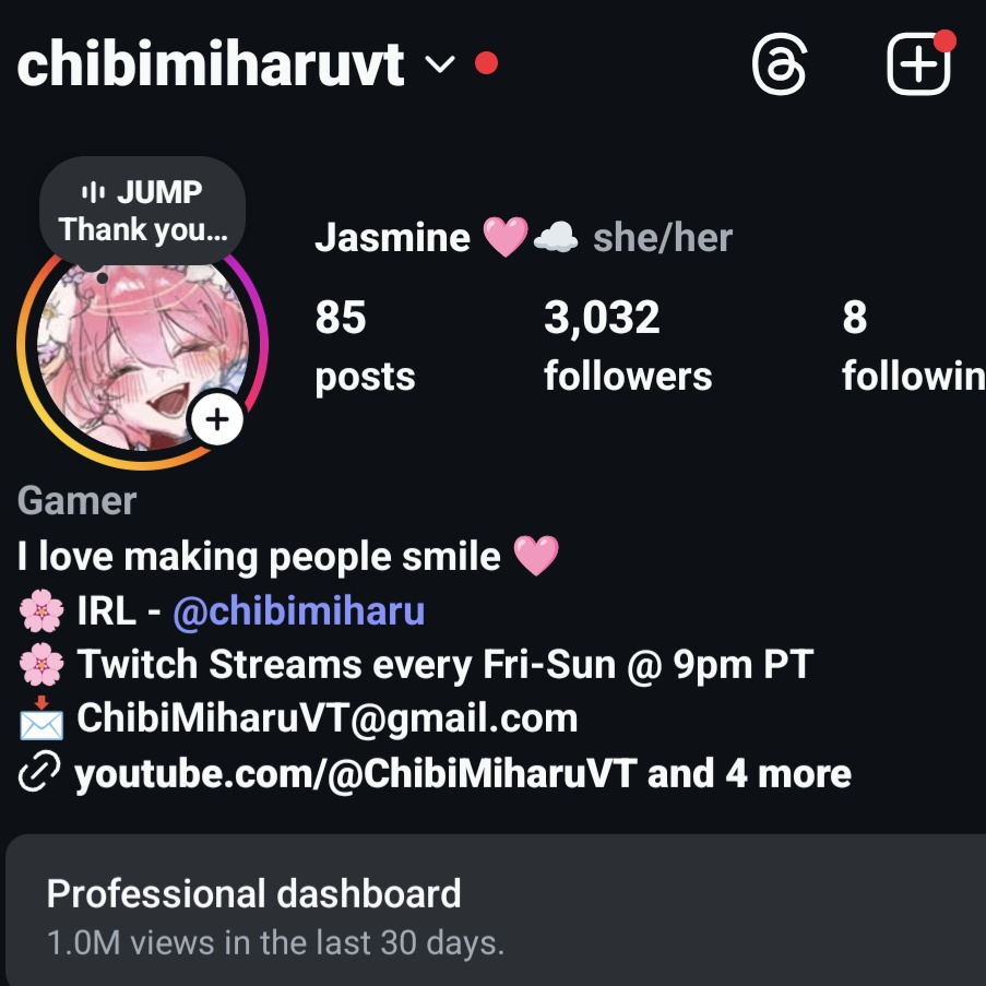 Thank you for 3K followers on TW and IG!! 🥹🩷 

Been working hard on my content and it's been paying off. 🥺🩷