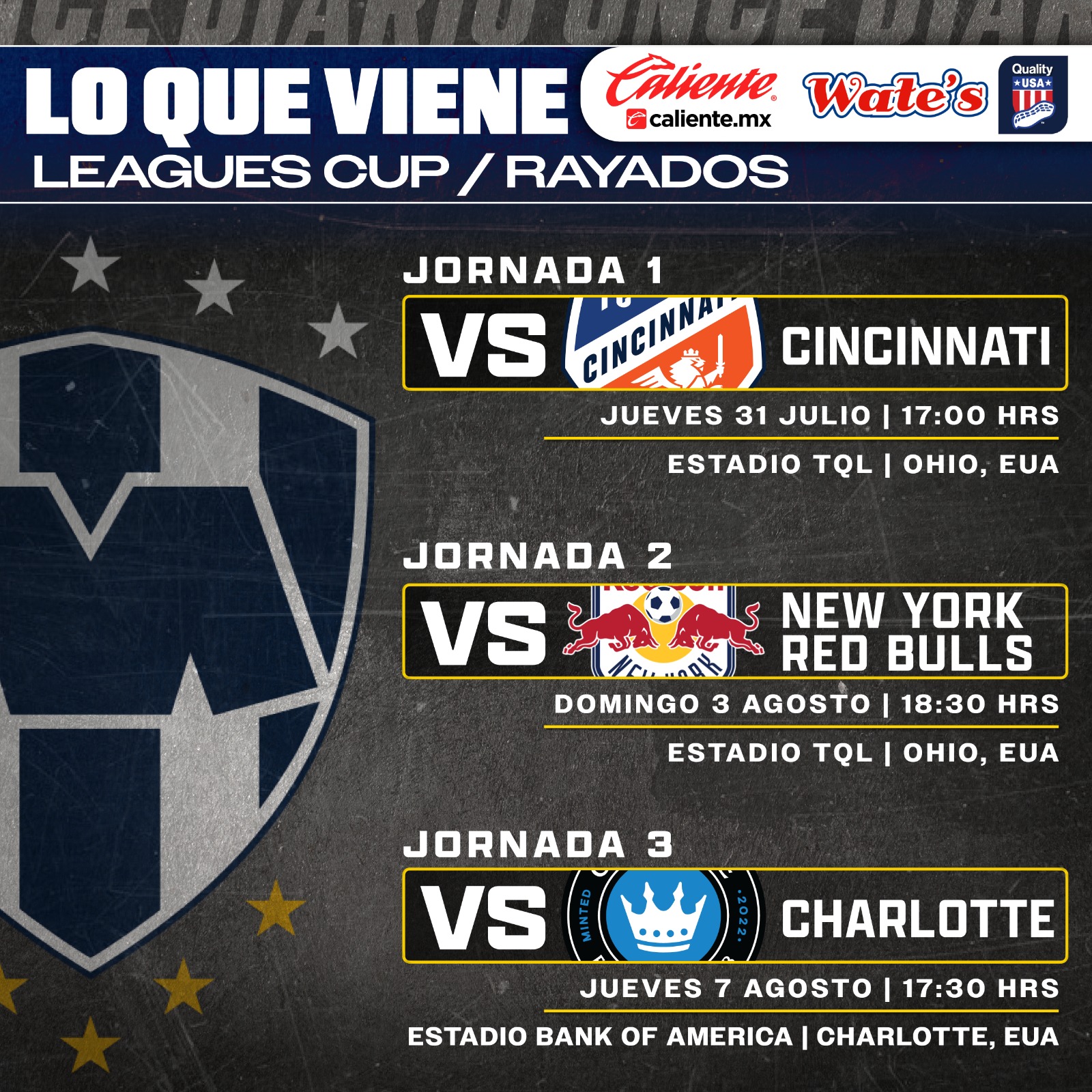 El calendario de Rayados por la Leagues Cup