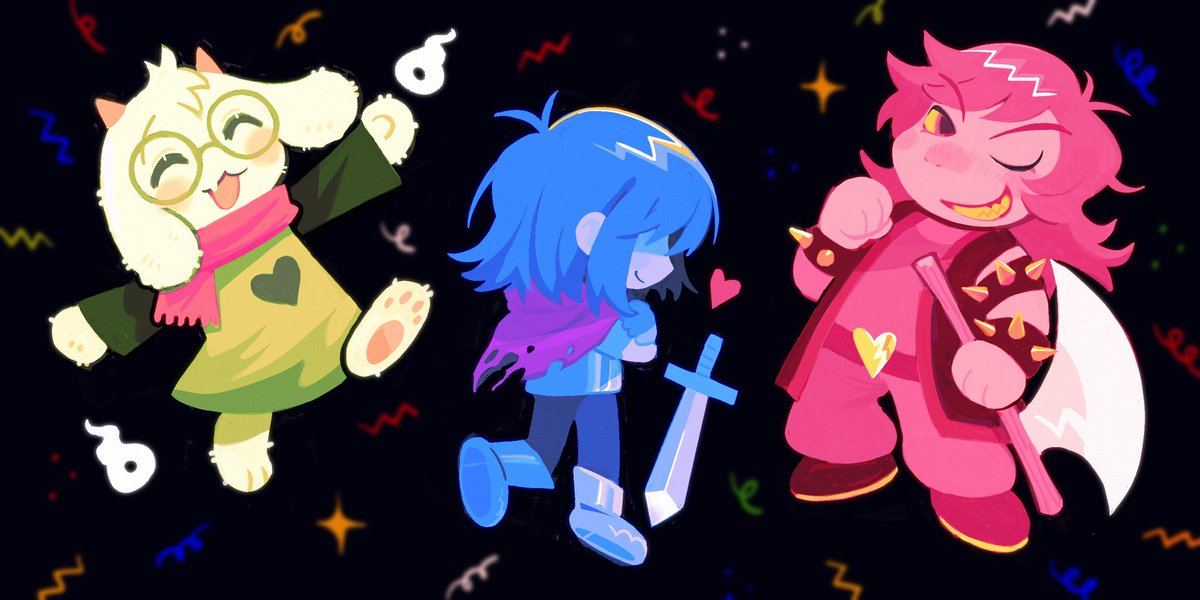 #DELTARUNE  #Deltarunefanart
The Fun Gang 🌱🌀💕