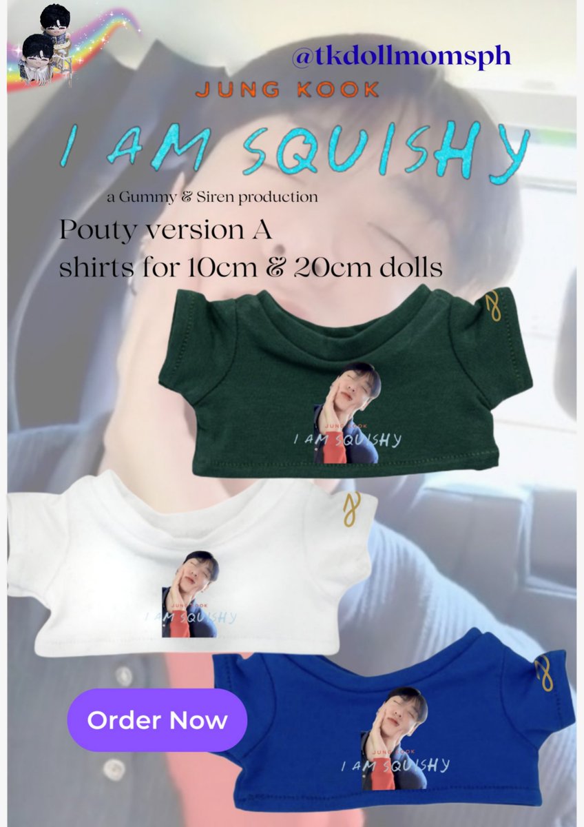tkdollmomsph's tweet photo. WTS LFB – Jungkook "I AM SQUISHY"
👕Custom-designed shirts for 10cm &amp; 20cm dolls!
💸 Price: PHP 190–230 +fees
🗓️ DOO/DOP: Aug 17, 2025
⏳ Production Time: 4–8 weeks
🌍 Intl orders &amp; GOs welcome! 
Order form: https://t.co/iKS34UanuD
Payment form: https://t.co/EMXuGePqoX https://t.co/ZDeZehKVR5