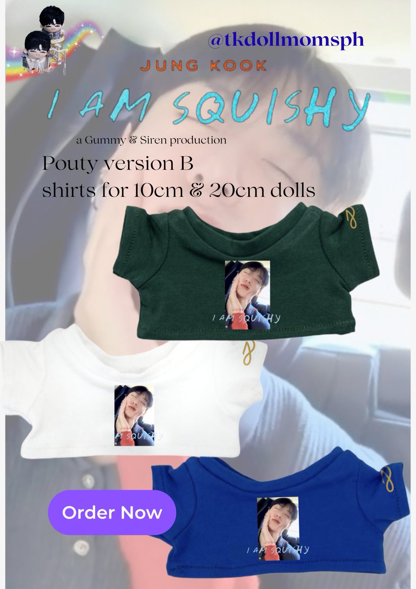 tkdollmomsph's tweet photo. WTS LFB – Jungkook "I AM SQUISHY"
👕Custom-designed shirts for 10cm &amp; 20cm dolls!
💸 Price: PHP 190–230 +fees
🗓️ DOO/DOP: Aug 17, 2025
⏳ Production Time: 4–8 weeks
🌍 Intl orders &amp; GOs welcome! 
Order form: https://t.co/iKS34UanuD
Payment form: https://t.co/EMXuGePqoX https://t.co/ZDeZehKVR5