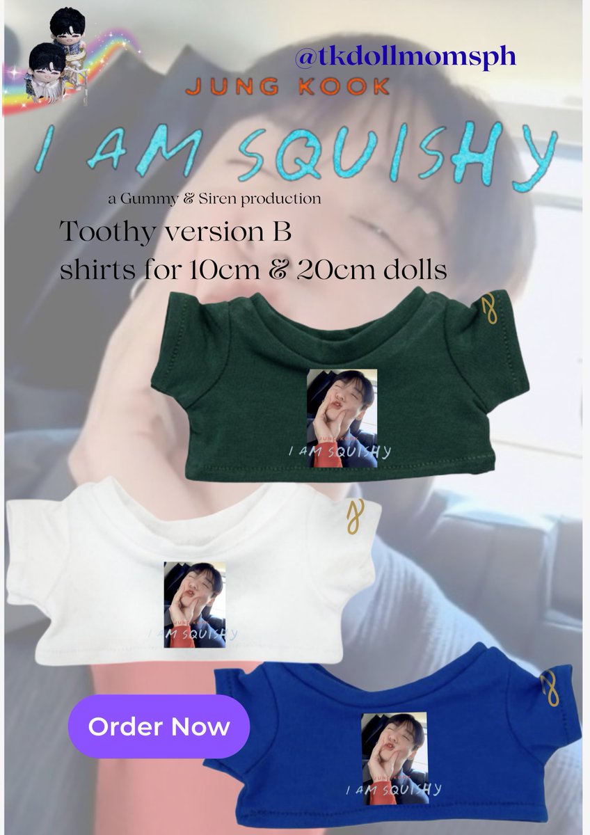 tkdollmomsph's tweet photo. WTS LFB – Jungkook "I AM SQUISHY"
👕Custom-designed shirts for 10cm &amp; 20cm dolls!
💸 Price: PHP 190–230 +fees
🗓️ DOO/DOP: Aug 17, 2025
⏳ Production Time: 4–8 weeks
🌍 Intl orders &amp; GOs welcome! 
Order form: https://t.co/iKS34UanuD
Payment form: https://t.co/EMXuGePqoX https://t.co/ZDeZehKVR5