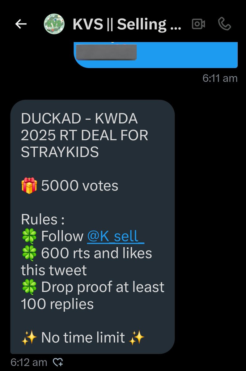 DUCKAD - KWDA 2025 RT DEAL FOR #STRAYKIDS

🎁 5000 votes

Rules :
🍀 Follow @K_sell_
🍀 600 rts and likes this tweet
🍀 Drop proof at least 100 replies

✨ No time limit ✨