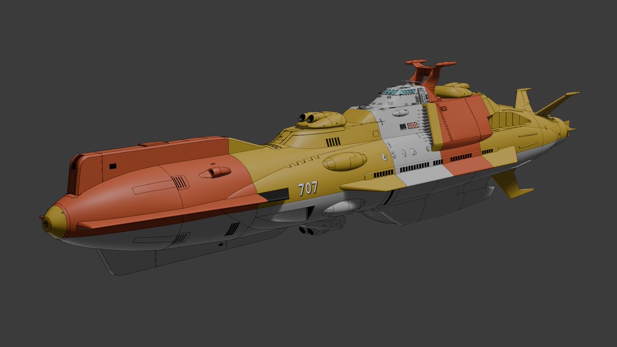 KAIZU_hobby's tweet image. ムラサメ型 9日目 完成
村雨型宇宙巡洋艦、これにていったん完成といたします!次は防衛艦36番と思われる、M21691艦をモデリングしていきます!
#宇宙戦艦ヤマト
#異史内惑星戦争2170