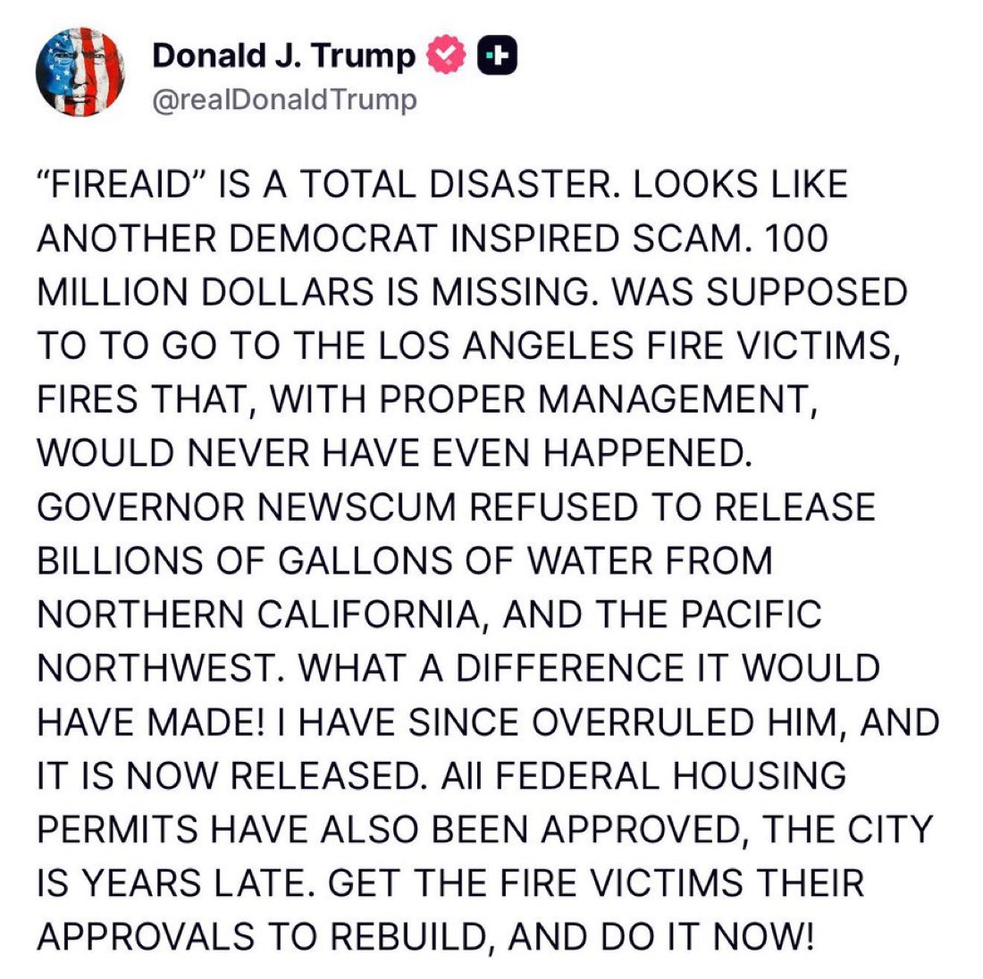 Newsom was rage-posting on the daily, but now he’s gone crickets since his actions regarding the FireAid scandal broke.