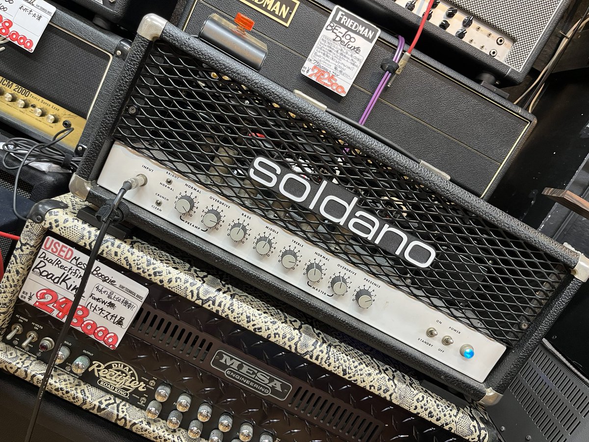 SfS93mLet3wmwJk's tweet image. 【入荷情報】
USED Soldano SLO 100
(89〜90)
当時物のSLOの入荷です!
痺れる…!!
現行品も在庫有りますので、現行品との弾き比べも出来まーす!
売価¥598,000-(税込)