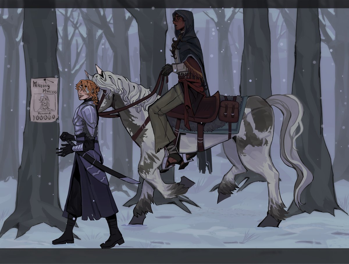 the exiled knight and his mysterious missing-princess-shaped companion [#GODEYED]

#oc #originalcharacter
