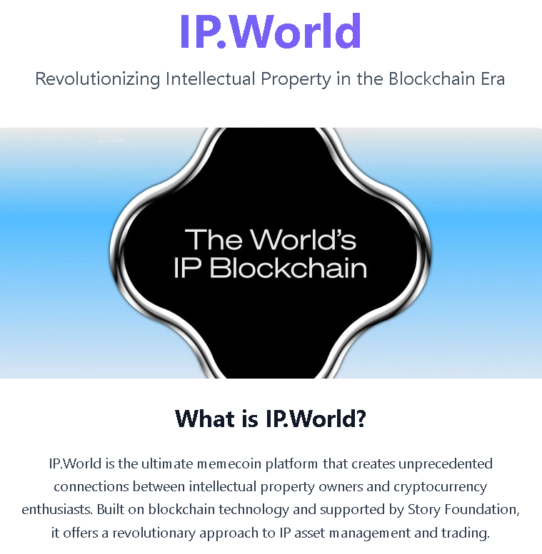 The future of memecoins is ip-backed

With <a href="/ipdotworld/">ip.world</a> , meme coins can evolve from simple speculative assets to
1/ Legitimate IP-backed investments
2/ Revenue-generating digital assets
3/ Community-owned entertainment properties
4/ Cross-media franchise opportunities