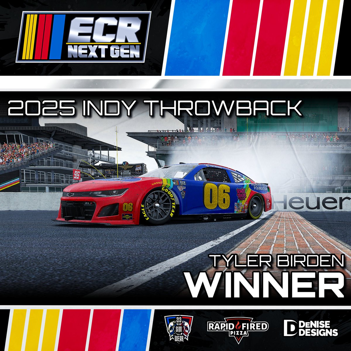 With a tribute to the rainbow warriors <a href="/EliteWarMachine/">Tyler Birden</a> snatched the 🏆 away on the GWC! <a href="/Michael31304761/">Michael Nas'Carter</a> P2 Jonathan Cogswell P3 <a href="/SPORTGUY_MCCALL/">Ryan McCall</a> P4 and Andrew Chapman P5 to round out the top 5.

Next week we head to Pocono.

Catch the race replay on <a href="/SimRacingMedia1/">Sim Racing Media</a> <a href="/YouTube/">YouTube</a>