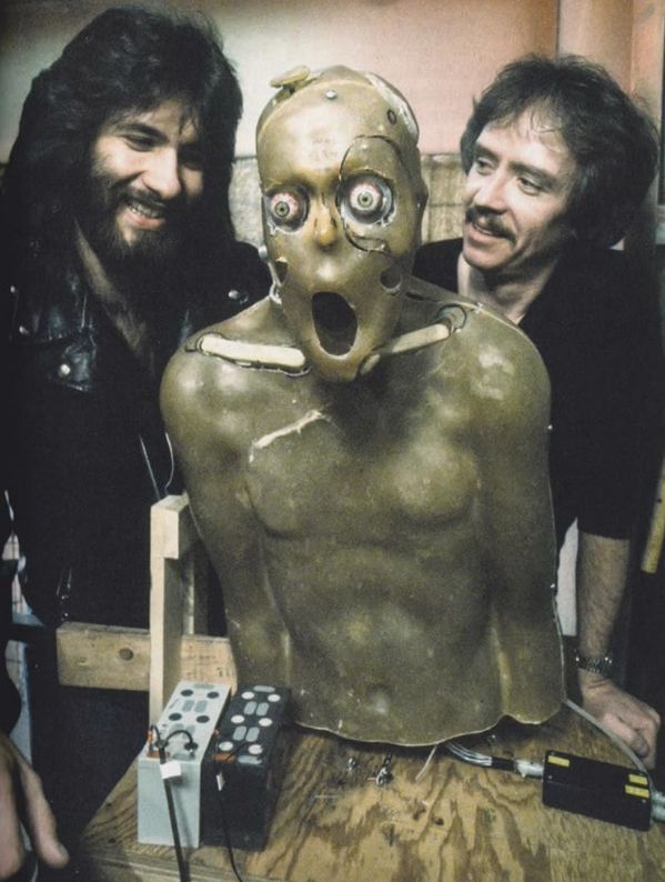 80stees's tweet image. Rob Bottin and John Carpenter on the set of The Thing