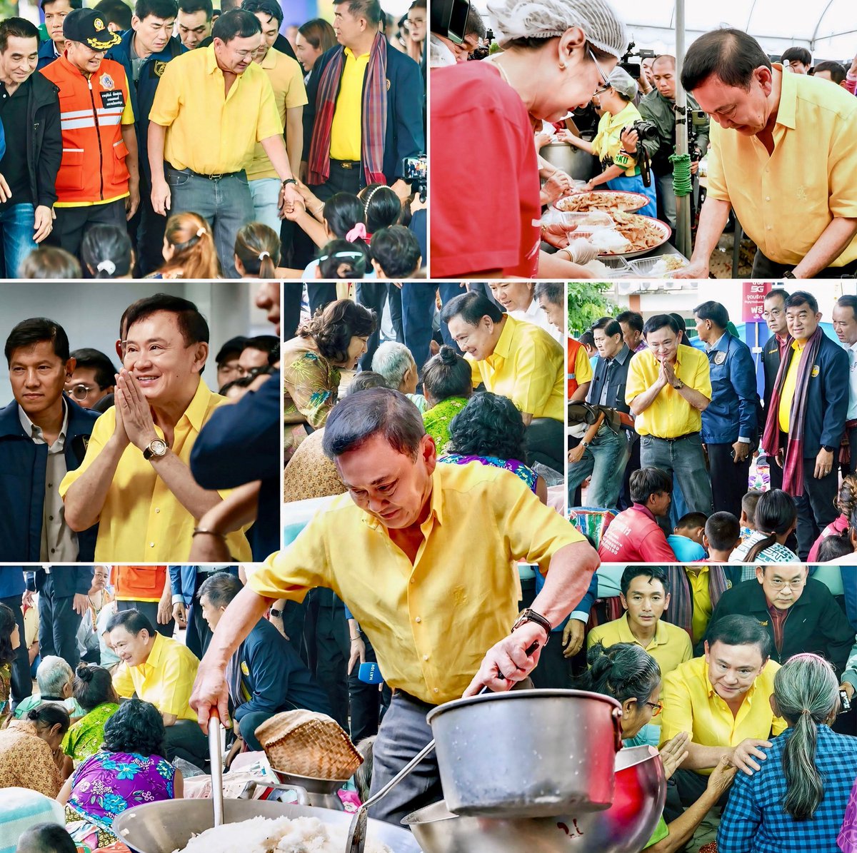 payunerng's tweet image. ขออนุญาตแชร์: Photo Recap 📸 - ภาพบางส่วนจากการลงพื้นที่เยี่ยมชาวบ้านของ คุณทักษิณ ชินวัตร อดีตนายกรัฐมนตรีเมื่อวานนี้ตามศูนย์พักพิงจุดต่างๆในพื้นที่ จ.อุบลราชธานี หลังเกิดเหตุการปะทะกันของกองทัพตามชายแดนไทย-กัมพูชา 🤝🏼 #ทักษิณชินวัตร #ศูนย์พักพิงอุบลราชธานี #ชายแดนไทยกัมพูชา