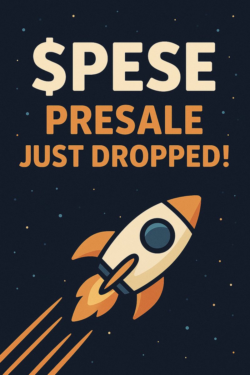 🔥 $PESE Presale 🔥
This is NOT a drill. The rocket is fueling up! 🚀

🔹 Presale Price: 
0.3 $SOL=3.3M $PESE
0.5 $SOL =5.5 M $PESE
     1 $SOL  =11 M $PESE

🌐 Only on Solana
⏳ 24 HOURS ONLY 

Let’s break the charts.

$PESE to the 🌕 or nothing!

#PESE #CryptoPresale #SolanaGem
