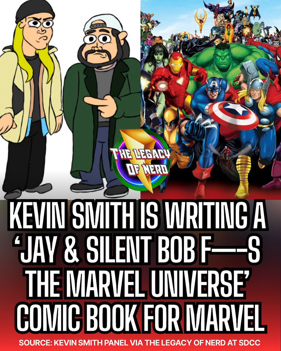 thelegacyofnerd's tweet image. 🚨BREAKING: Kevin Smith Announces ‘Jay & Silent Bob F—-S The Marvel Universe’ Comic Book
Yes this is real. He just announced during his panel at SDCC