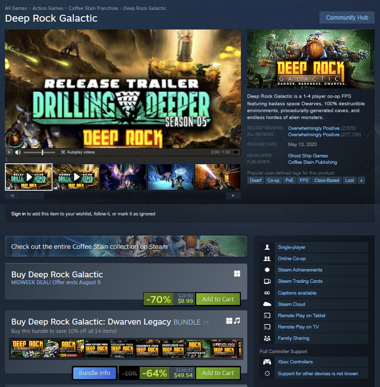 PlanoGaming's tweet image. Deep Rock Galactic is -70% off on Steam
store.steampowered.com/app/548430/Dee…
Thanks @Prakhar6200 for the info