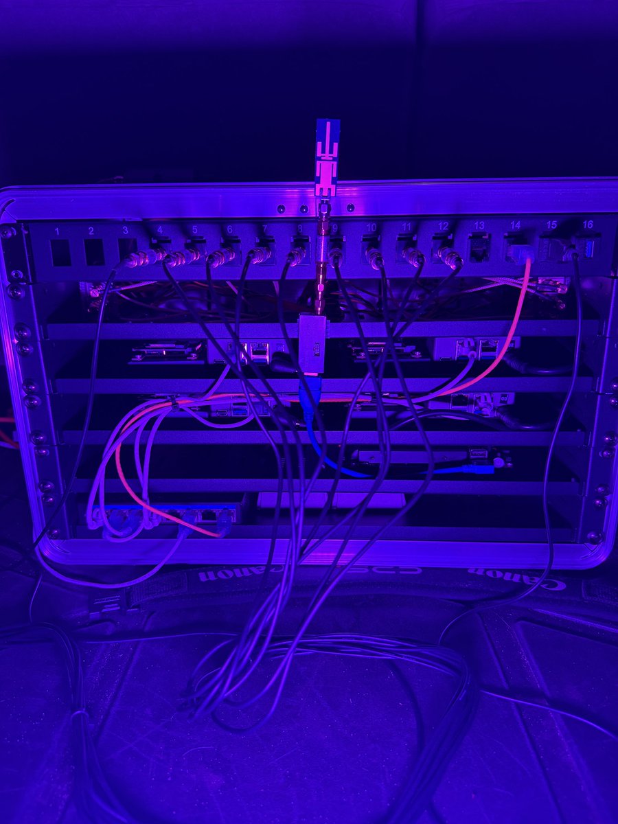 It is WorldWideWarDrive 2025 for #Defcon33 

32 WiFi Radios
8 antenna combiners 
8 LNA to overcome combiner loss 
1 Hak5 Coconut 
1 BTLE/BT device 
4 ZimaBoards
1 i5 LattePanda 16Gb/4TB
LTE connectivity for on the road uploading

We are running again tomorrow - <a href="/wiglenet/">wigle net</a>