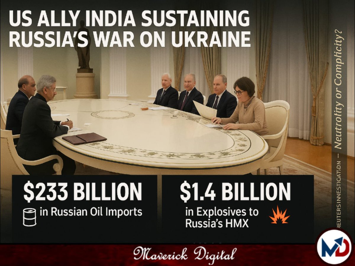 maryam_shah11's tweet image. US ally India is fueling Russia’s war:

$233B in Russian oil imports &amp;amp; \$1.4B explosives supplies.

Hypocrisy at its peak.
#BangChan #MaraşYanıyor #DiyarbakırYanıyor #GironaOM #JIN #KahramanmaraşYanıyor