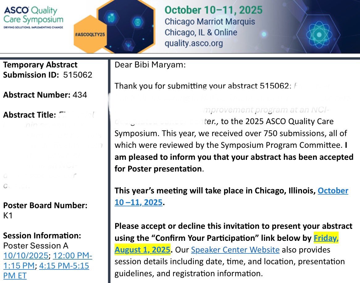 Bibi Maryam (@maryam7835bibi) on Twitter photo Excited to share our abstract was accepted at the #ASCOQLTY symposium! Looking forward to presenting our research focused on advancing equity in cancer care for our Native American patients at <a href="/StephensonCC/">OU Health Stephenson Cancer Center</a> .
<a href="/ResearchOU/">OU DOM Resident Research</a> <a href="/OU_internalmed/">OU Internal Medicine Residency</a> <a href="/OUCollegeofMed/">OU College of Medicine</a> <a href="/OUCollegeofMed/">OU College of Medicine</a> <a href="/ASCO/">ASCO</a> Excited to share our abstract was accepted at the #ASCOQLTY symposium! Looking forward to presenting our research focused on advancing equity in cancer care for our Native American patients at <a href="/StephensonCC/">OU Health Stephenson Cancer Center</a> .
<a href="/ResearchOU/">OU DOM Resident Research</a> <a href="/OU_internalmed/">OU Internal Medicine Residency</a> <a href="/OUCollegeofMed/">OU College of Medicine</a> <a href="/OUCollegeofMed/">OU College of Medicine</a> <a href="/ASCO/">ASCO</a>
