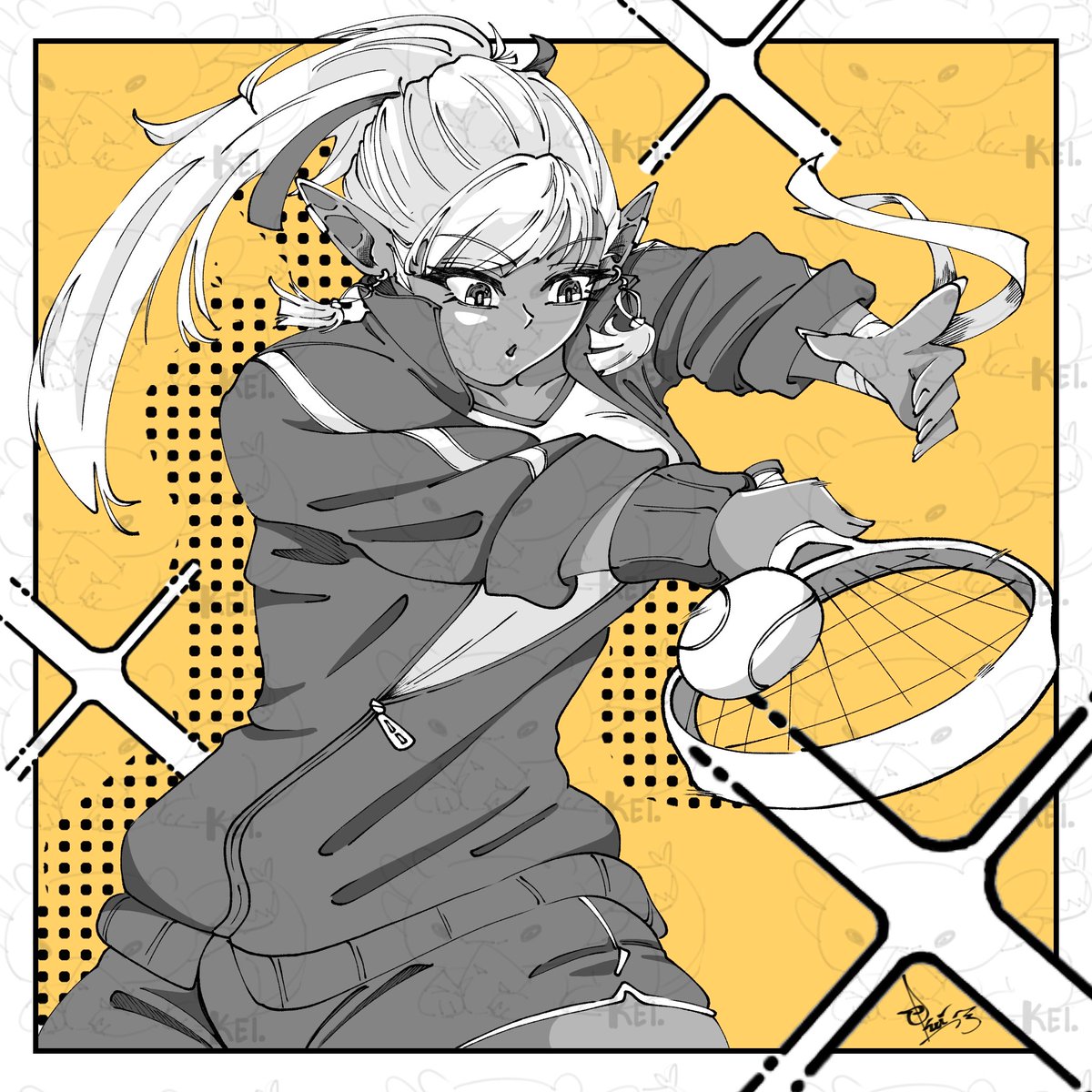 Dark elf tries tennis in her first 200 years

#art #digitalarts #ocart