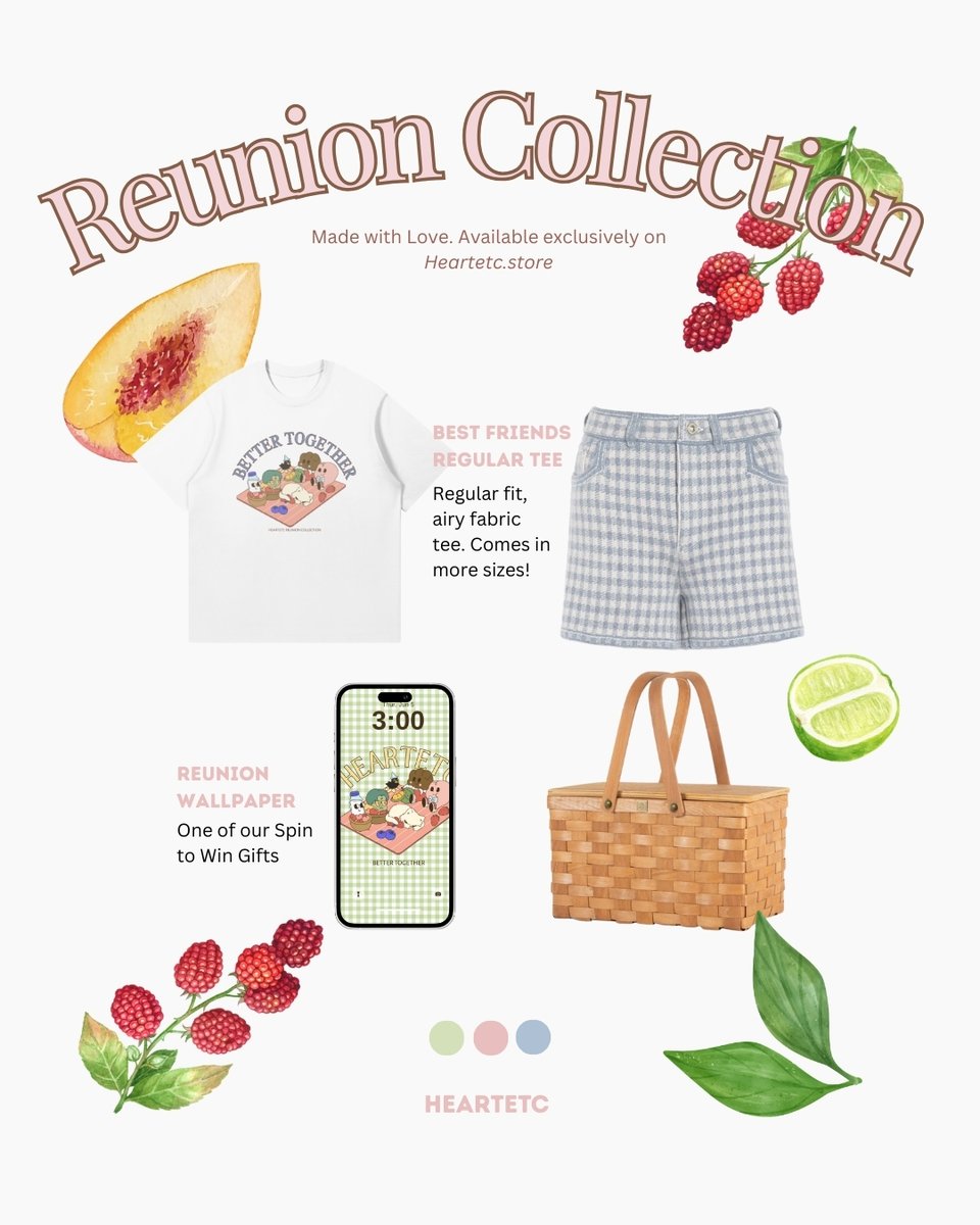 Styling your Reunion Collection faves — picnic edition!
What's in your picnic basket?🍒🥪
1. Strawberries and Cream
2. Cheese and crackers
3. Sandwiches
4. Ham and bread
