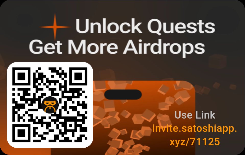 invite.satoshiapp.xyz/71125 
Join me on Satoshi App, trusted by 16M+ users. Earn free tokens from top web3 projects. It's quick and easy to sign up. Let's grow our crypto portfolios together!