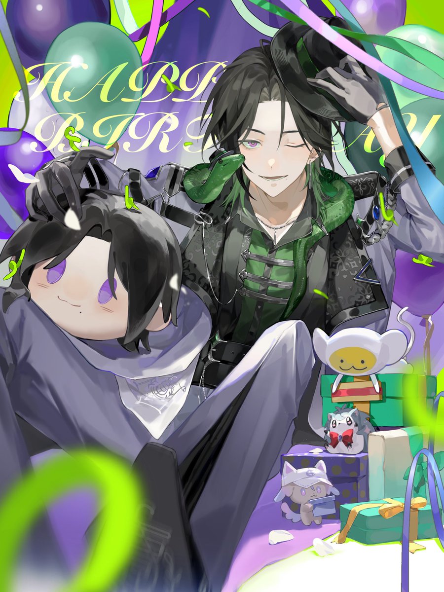 4111suyi's tweet image. #ZealBirthday2025 #GinjoCanvas 
🍸🐍Happy Birthday🎉