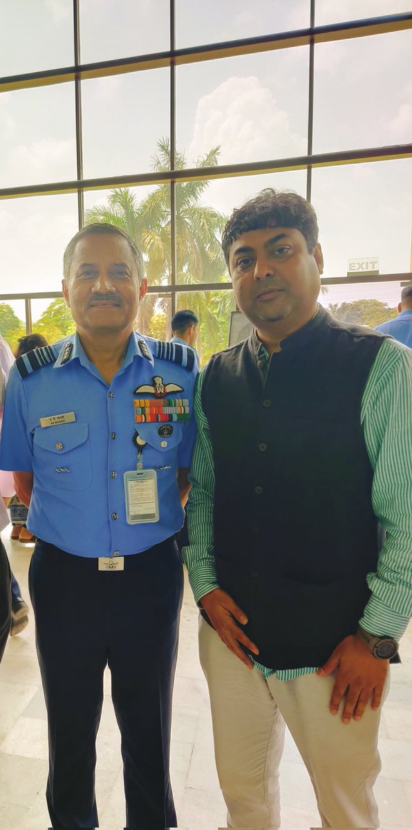 Very glad to meet Deputy Chief of #IAF Air Marshal Bharti who valiantly led #OperationSindoor. It marked glory, established sheer air dominance,a new chapter in Indian military strategy.He is from Mithila,a region I belong too.With such leaders,we can do great things for country.