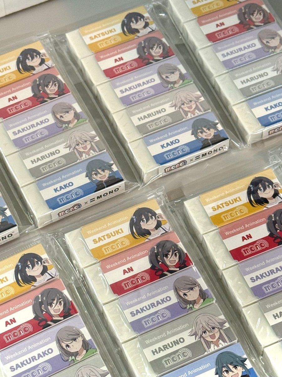 mono_yamanashi's tweet image. 【お取り扱い商品のお知らせ】

ヨドバシカメラ甲府5F、オリオン活版印刷室で、TVアニメ「mono」×「モノ消しゴム」の5個パックを販売しております。

お立寄りの際はぜひご覧ください！

#mono