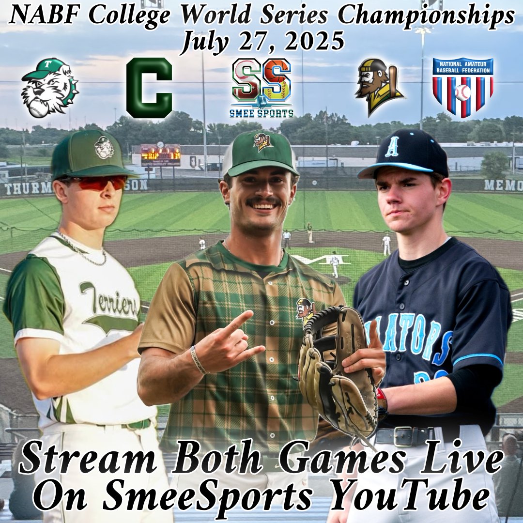 Smeephus2024's tweet image. And then there were 3...It is time to crown the 2025 NABF College World Series Champion at Thurman Munson Stadium. One of #1 Mountaineer Lumber Company, #2 Stark County Terriers, or #3 Canton Class A's will take the crown

Watch both games live on the SmeeSports YouTube Channel⬇️