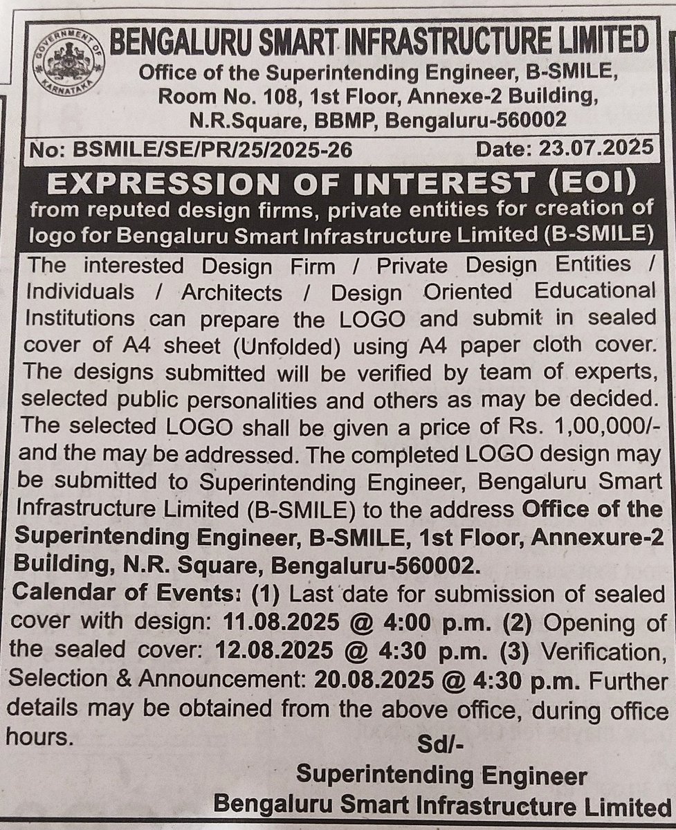 solidview's tweet image. This Bengaluru Special Purpose Company:

-doesn&apos;t have a website 
-doesn&apos;t publish DPRs
-doesn&apos;t have own staff

It wants to select the LOGO through a EOI process. 

-Is the approach &quot;smart&quot;?
-Is it capable of providing effective oversight of infra build?

Think Bengaluru think.