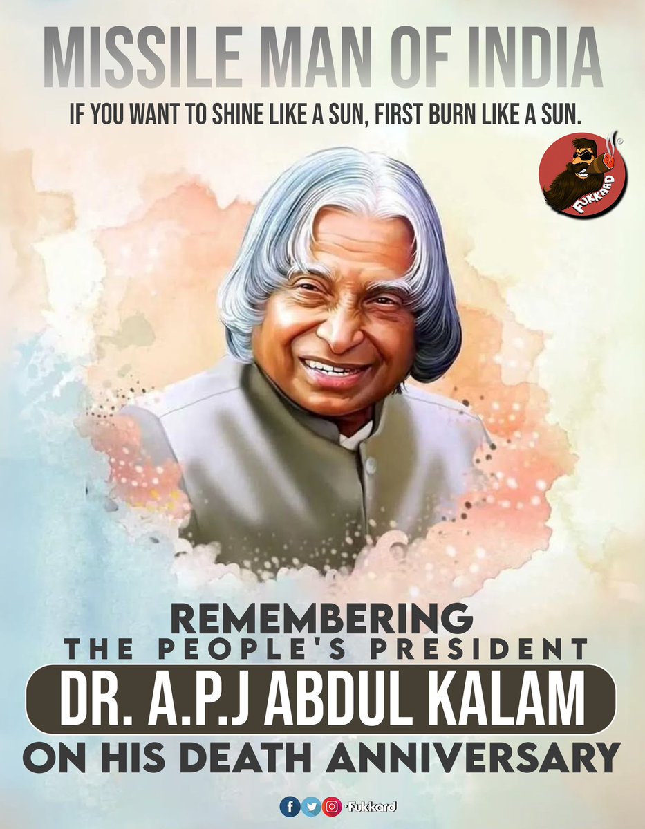 Fukkard's tweet image. Missile Man #APJAbdulKalam 🙏