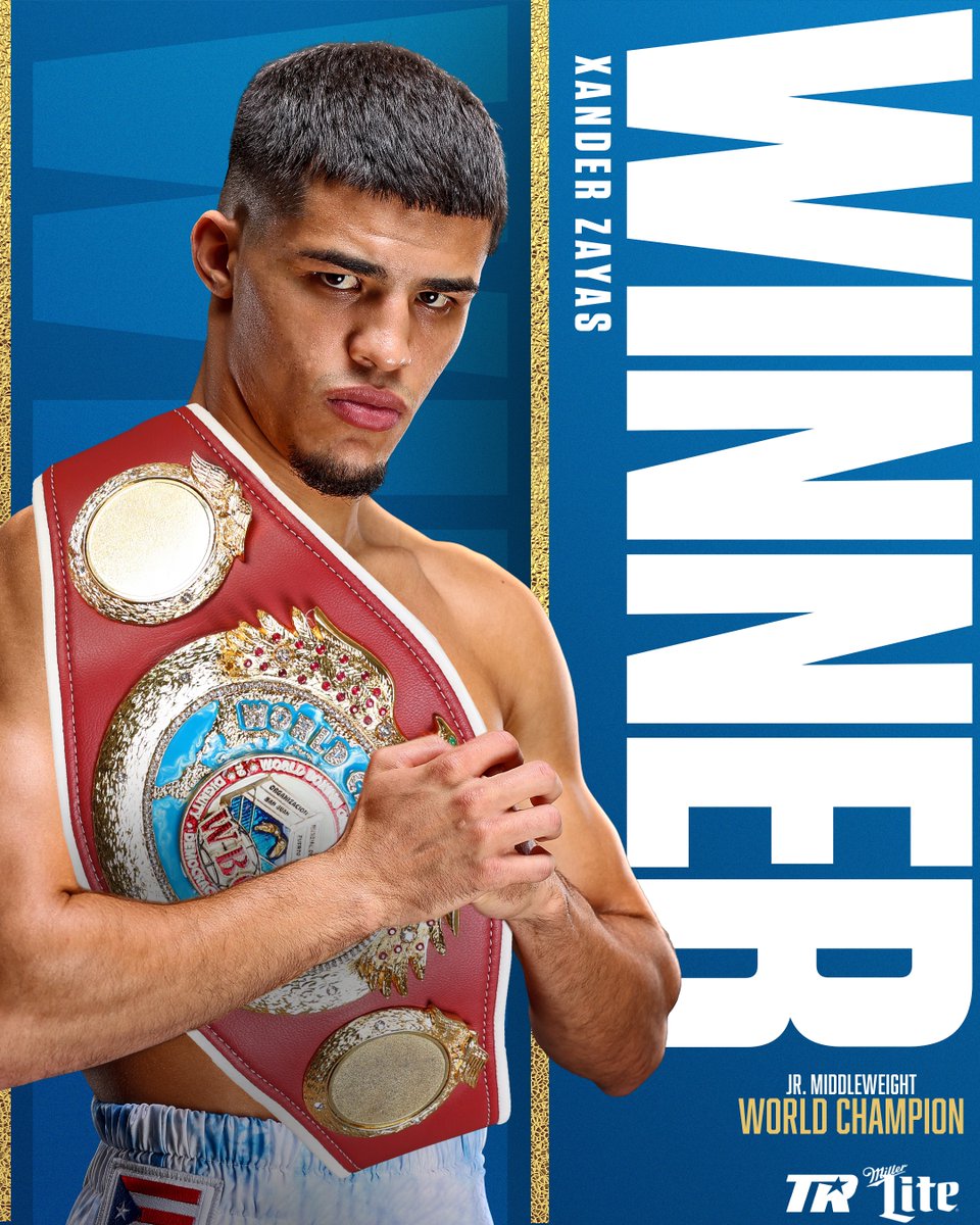 trboxing's tweet image. 🇵🇷🏆 THE FUTURE IS NOW.

@XANDERZAYAS IS A WORLD CHAMPION!

@MillerLite | #ZayasGarcia