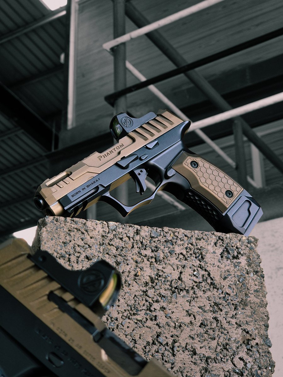 🔥 The Boldest. The Hottest. The Phantom.
You don’t carry this pistol. You make a statement.
🔴 India’s ONLY pistol with an Integrated Red Dot Sight
🔋 18 Rounds – Highest in its class
This is Phantom. Heads turn. Jaws drop.
🇮🇳 Designed to dominate. Built in India.