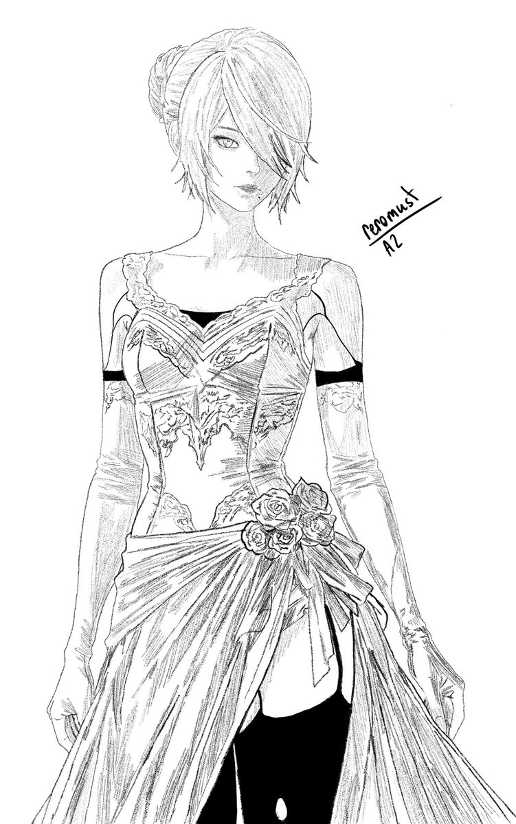 A2 Wedding Dress!!
Had so much fun shading this one and doing the design, lots of 2B wedding dress art but none for A2
#NieRAutomata #NieR #fanart