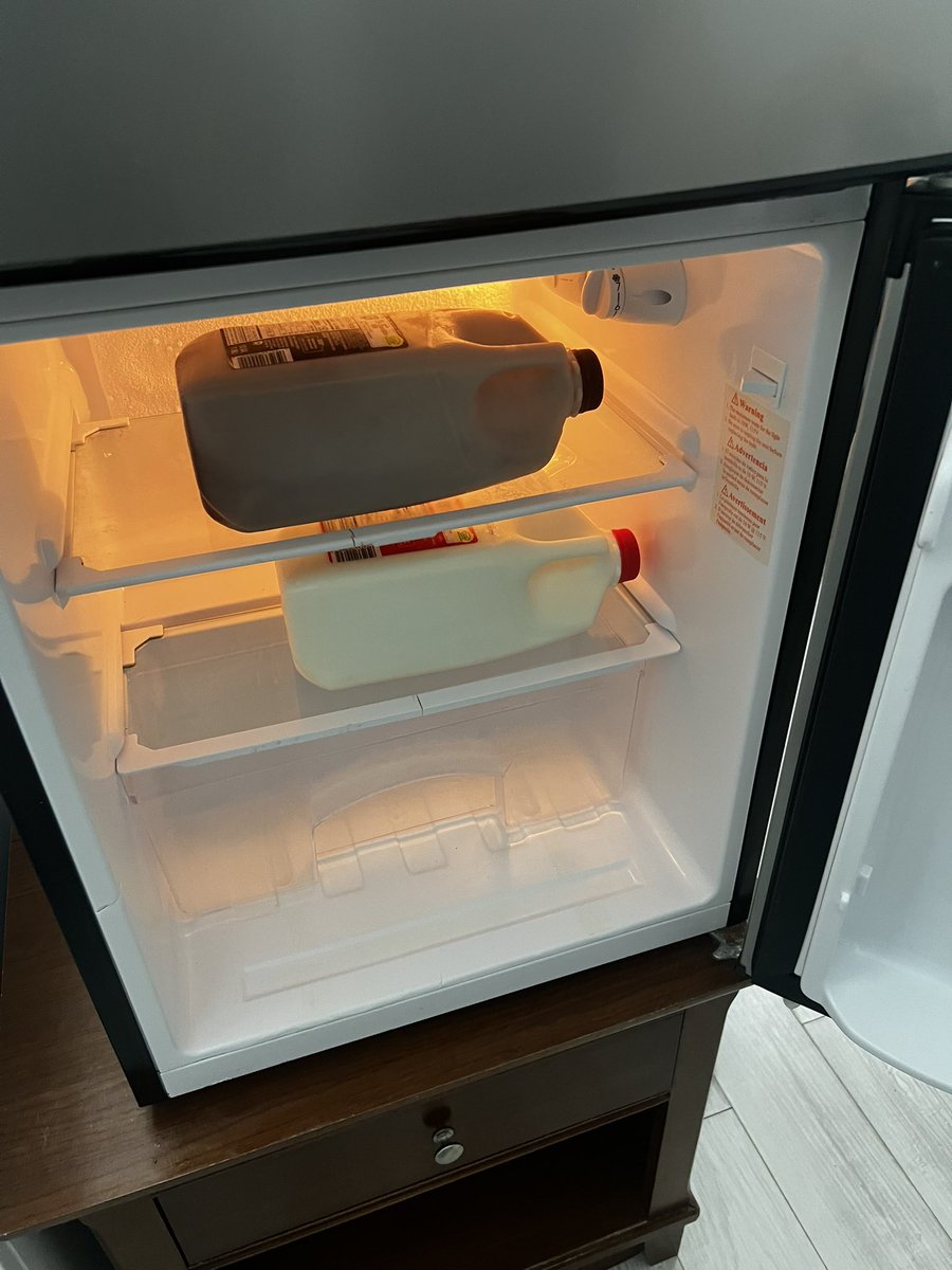 Friend judged me because the motel fridge setup was “fucked up”