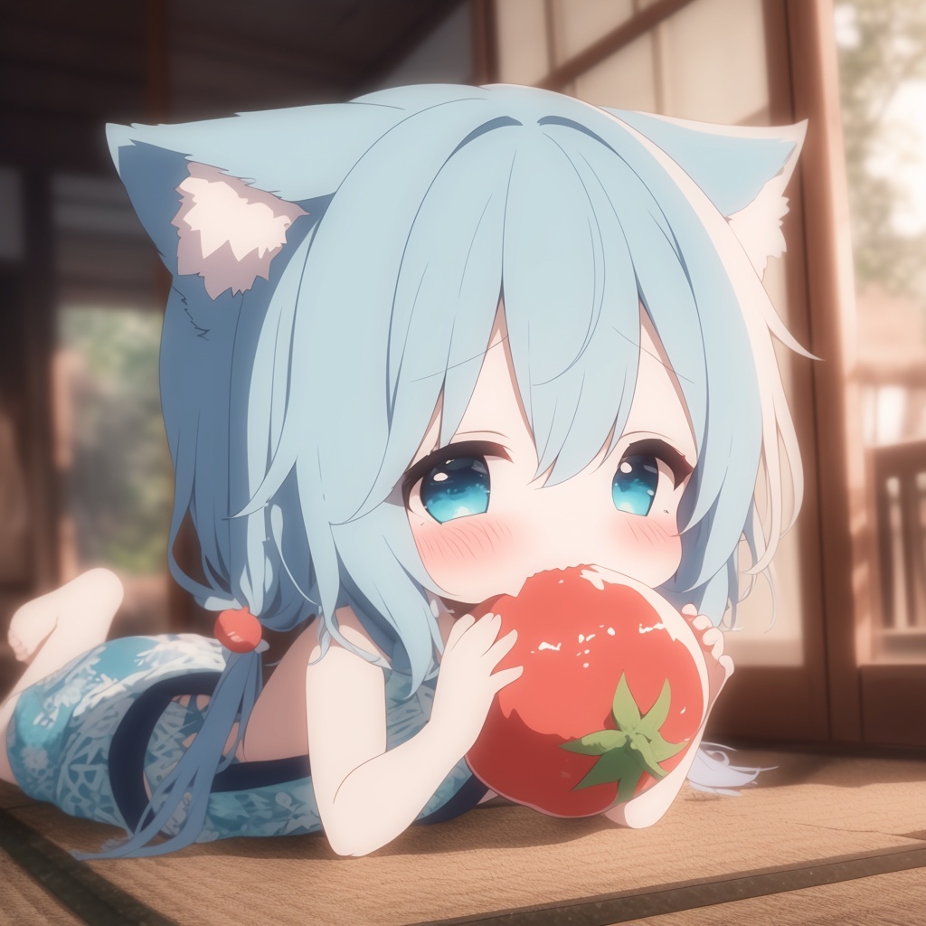 takuma0083's tweet image. 父上🩵畑に行って来るでありんすぅ🎵
トマトしゃんにお水いっぱあげるでありんすぅ🩵
冷やし🍅いただきまぁす🩵
今日のわっち🍅＃AIart