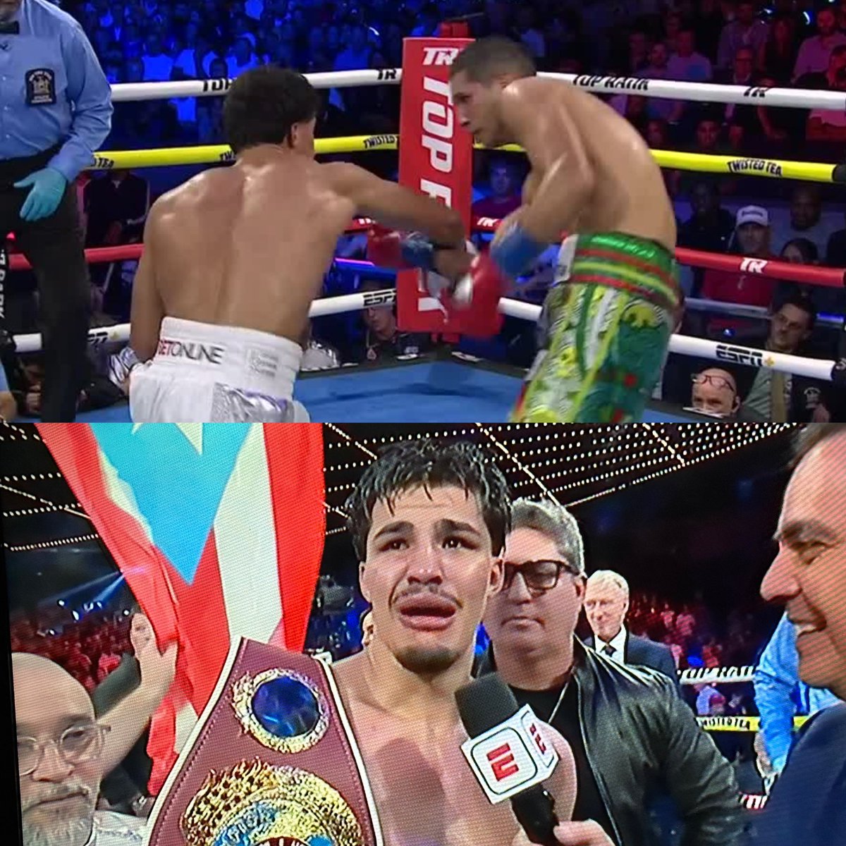 IzquierdazoBox's tweet image. LA ISLA DEL ENCANTO TIENE NUEVO CAMPEÓN DEL MUNDO 👑🇵🇷
Xander Zayas vence en las tarjetas al Chino García (116-112. 118-110. 119-109) y se convierte en el campeón mas joven de la actualidad 🤩
🗣️ “Soñé con esto desde que tenía 5 años”, fueron las palabras del boricua.
