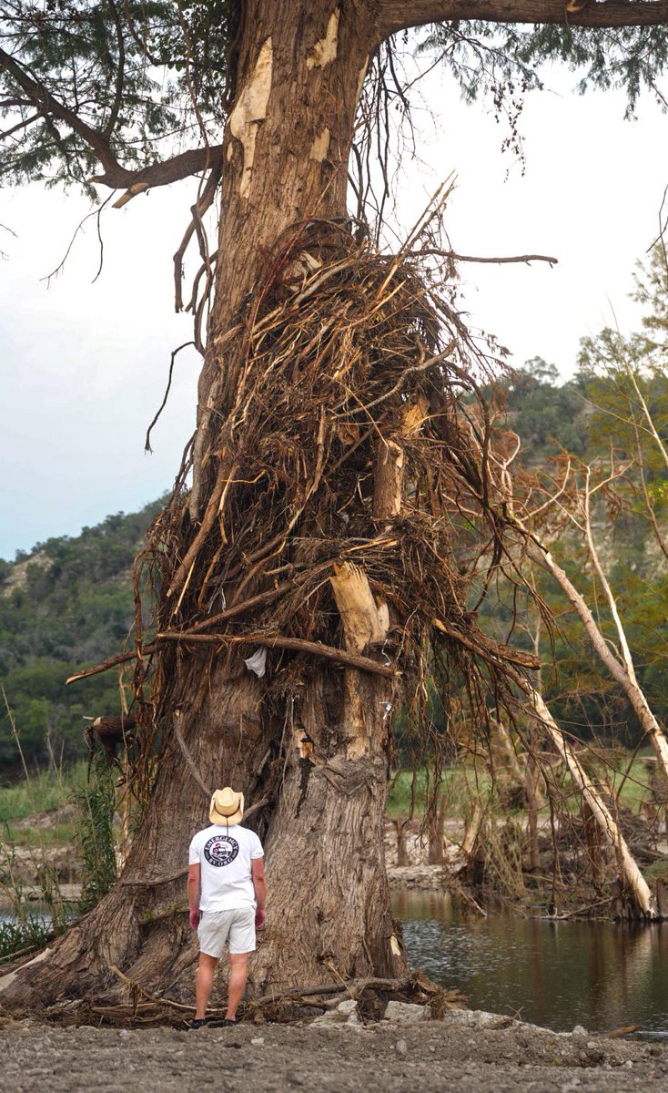 EmergencyRv's tweet image. The unimaginable power of water roared through the Texas Hill Country on the morning of July 4th. At least 130 lives were lost, and the landscape was forever changed.

The scars here run deep, in the land and in the hearts of the people who call this beautiful place home. I’m…