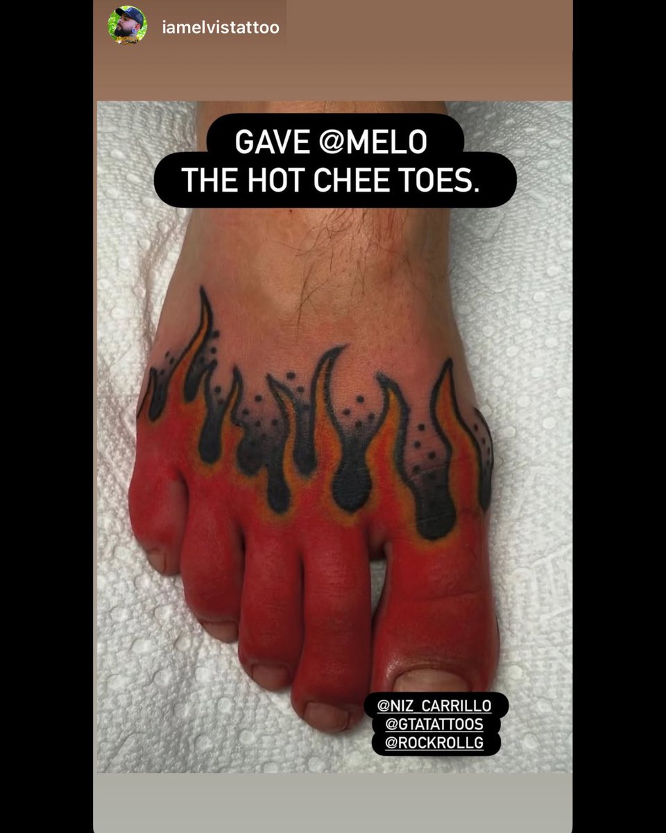 nojumper's tweet image. LaMelo Ball's new foot tattoo 🤣