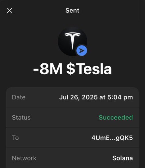 TrumpNsol's tweet image. #TESLA Joins #GROK lists on #Bitget
Join presale now to get $TESLA at a cheap price💙
Send $SOL to:
76Jero5oRPG1hp9sTqgXzy2h4TESGR5wUEqDpupR36k8
Min 0.5 $SOL = 8M $TESLA
1 $SOL = 15M $TESLA
If you buy min 3 $SOL get 3x bonus $TESLA, min 5 sol get 7x bonus