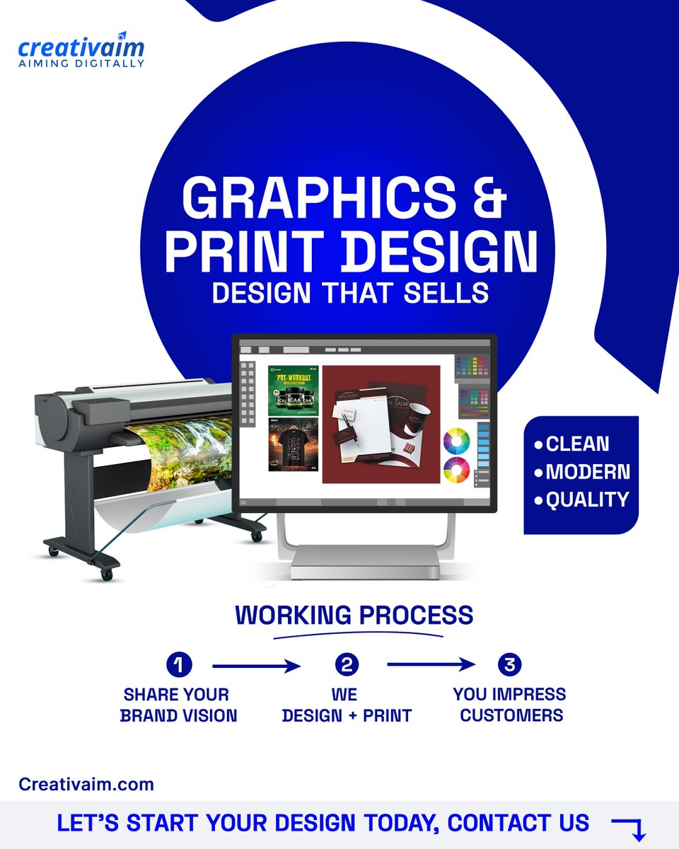 Design That Sells ✨
From #logos to #brochures — clean, modern #graphicdesign for print &amp; digital.
✅ You share, we #design + #print
✅ You impress
#PrintingServices #PrintDesign #Graphics #Branding #Creativaim