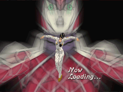 JoeNet52's tweet image. En el videojuego de Vento Aureo de la PS2, esta es la pantalla de carga del nivel de Bucciarati vs Diavolo, bien esencial y simbólico 🗿