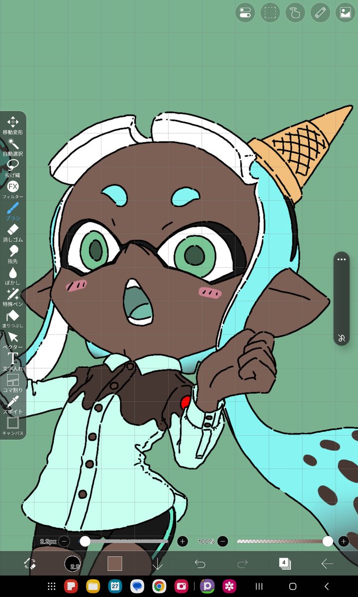 sakurai_unadon's tweet image. チョコミントなイカちゃん。