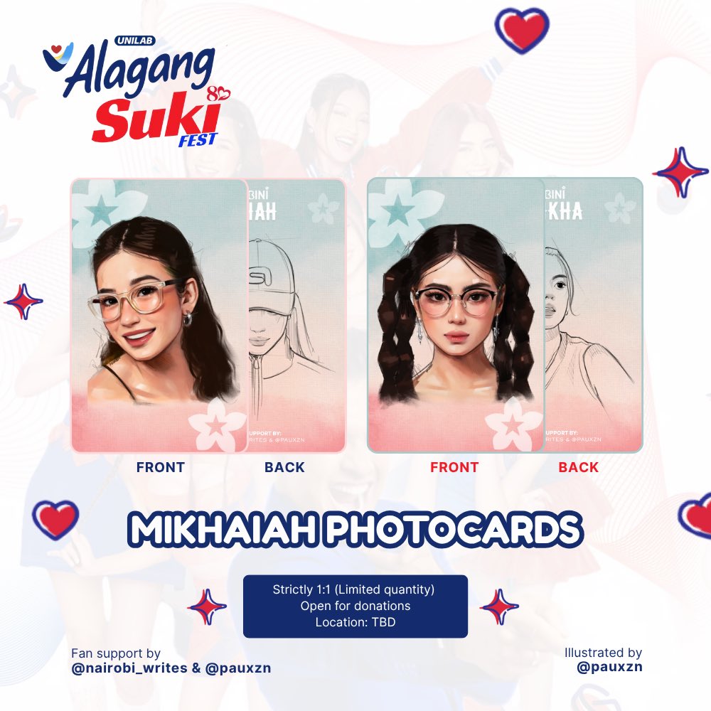 ALAGANG SUKI FEST
Fan Support by <a href="/nairobi_writes/">Nairobi ✍️🐶</a> x Pauxzn 
Illustrated by: Pauxzn

MIKHAIAH PHOTOCARDS

Here’s how to get yours:
🌸 Like &amp; RT
🌸 Show proof on the day
🌸 Strictly 1:1 (Limited quantity)
🌸 Time &amp; location TBA
🌸 Open for donations (w/ perks. Just DM <a href="/staceyprio/">arianna</a>)