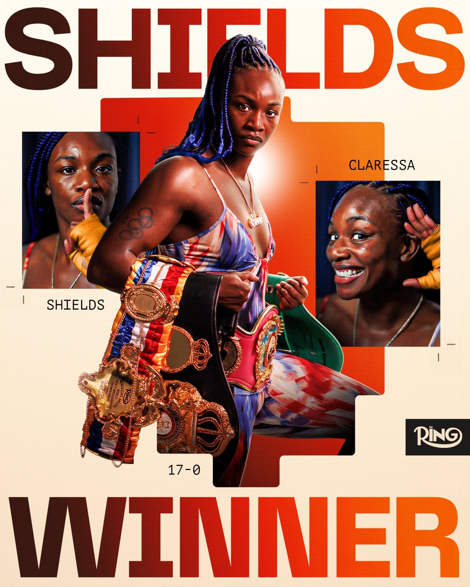 ringmagazine's tweet image. Claressa Shields BEATS Lani Daniels by unanimous decision to retain her undisputed WBA, WBC, WBO and IBF heavyweight titles 🏆

Shields outlanded Daniels 167 to 41, according to CompuBox 📊