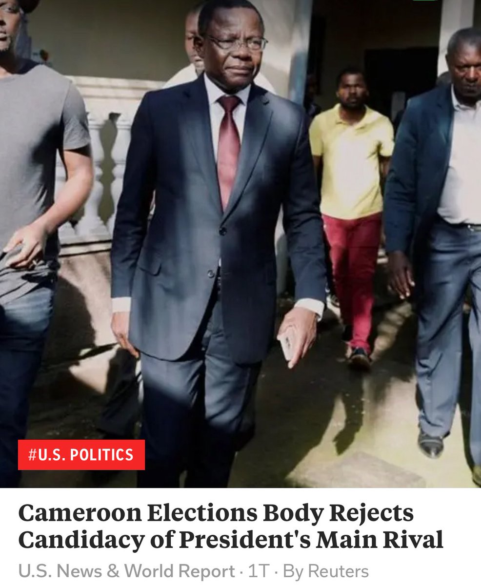 mbeatowe's tweet image. Cameroon&apos;s electoral commission has rejected the candidacy of Maurice Kamto, the main rival to President Paul Biya, in an upcoming presidential election, raising the risks of protests and the likelihood of another win for the incumbent.
-
usnews.com/news/world/art…