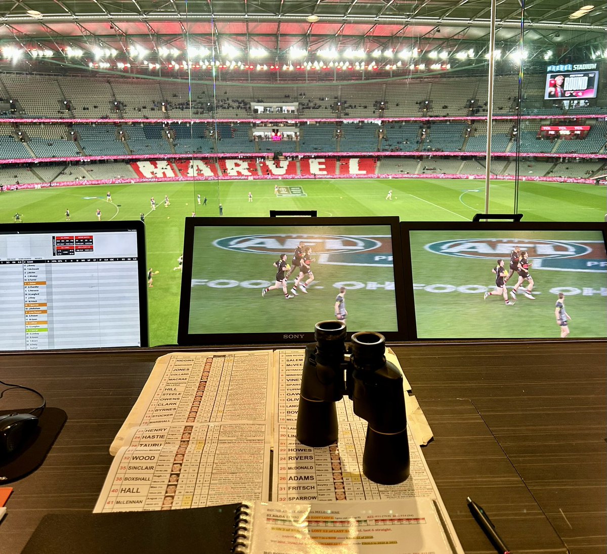 Jason Bennett (@jasonbennetttv) on Twitter photo Sunday arvo footy from Marvel. It’s <a href="/stkildafc/">St Kilda FC</a> hosting <a href="/melbournefc/">Melbourne Demons</a> - impossible to know how this one will play out, with both teams hunting some late-season inspiration to finish on an upswing in the coming weeks.
Live NOW <a href="/7AFL/">7AFL</a> @7Plus #AFLSaintsDemons Sunday arvo footy from Marvel. It’s <a href="/stkildafc/">St Kilda FC</a> hosting <a href="/melbournefc/">Melbourne Demons</a> - impossible to know how this one will play out, with both teams hunting some late-season inspiration to finish on an upswing in the coming weeks.
Live NOW <a href="/7AFL/">7AFL</a> @7Plus #AFLSaintsDemons
