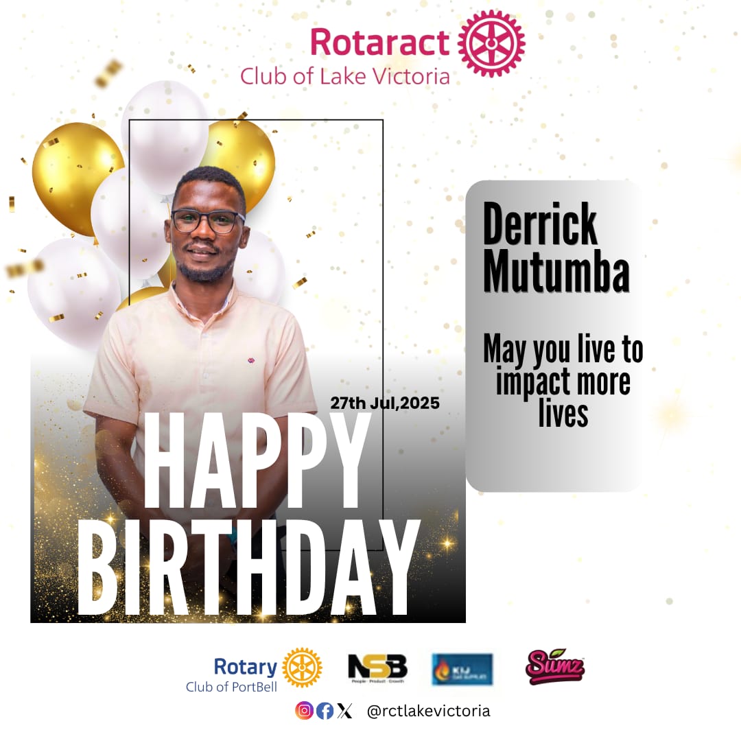 Rotaract Club of Lake Victoria (@rctlakevictoria) on Twitter photo Happy Birthday to you <a href="/JacDerrick_/">Mutamba Jac Derrick π</a>
Today we celebrate not just another year of life, but the incredible impact you've made and continue to make in the lives of others.
May your journey ahead be filled with more purpose, growth, and unforgettable moments π€ Happy Birthday to you <a href="/JacDerrick_/">Mutamba Jac Derrick π</a>
Today we celebrate not just another year of life, but the incredible impact you've made and continue to make in the lives of others.
May your journey ahead be filled with more purpose, growth, and unforgettable moments π€