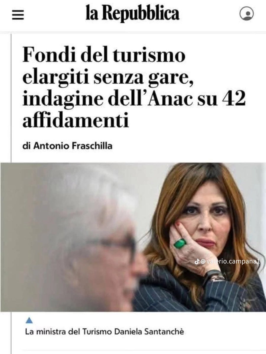 Flexgrimmy_'s tweet image. Che governo di miserabili imbroglioni.
SANTANCHร INDAGATA ANCHE COME MINISTRO
L'ANAC (Autoritร Nazionale Anticorruzione) sta indagando su come sono stati spesi 30 milioni di euro di fondi pubblici per promuovere il turismo.
Questi soldi sono stati gestiti dall'ENIT, I'Enteโฆ
